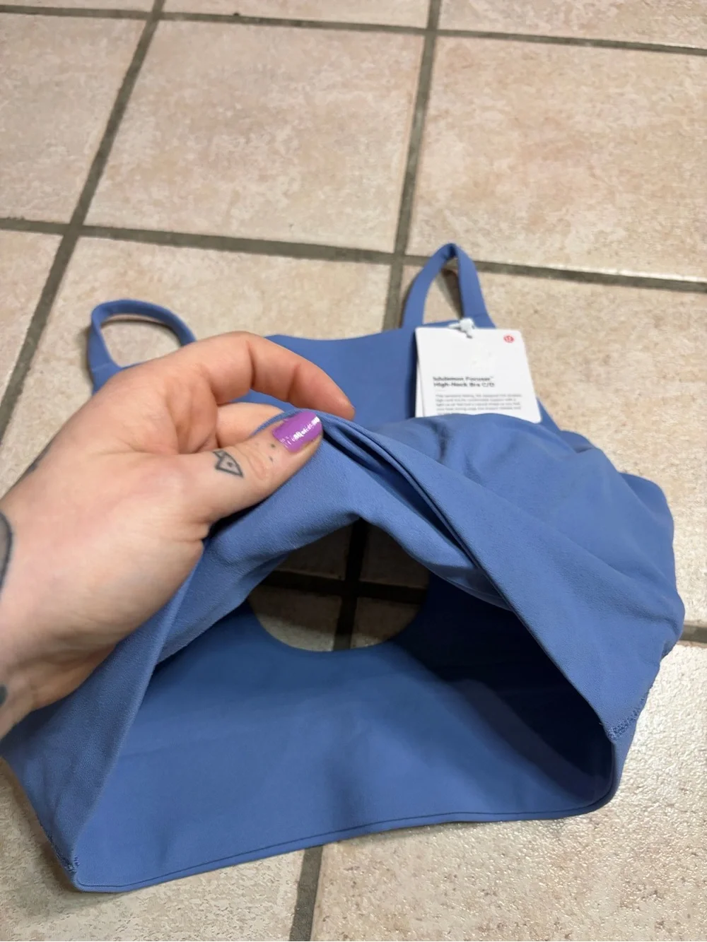 NWT Lululemon Focuser High-Neck Bra *C/D Cup (Prep Blue) Size M